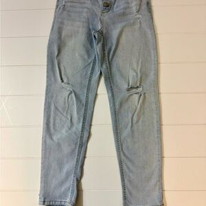 Light Blue Distressed Jeans Girls 12   A026